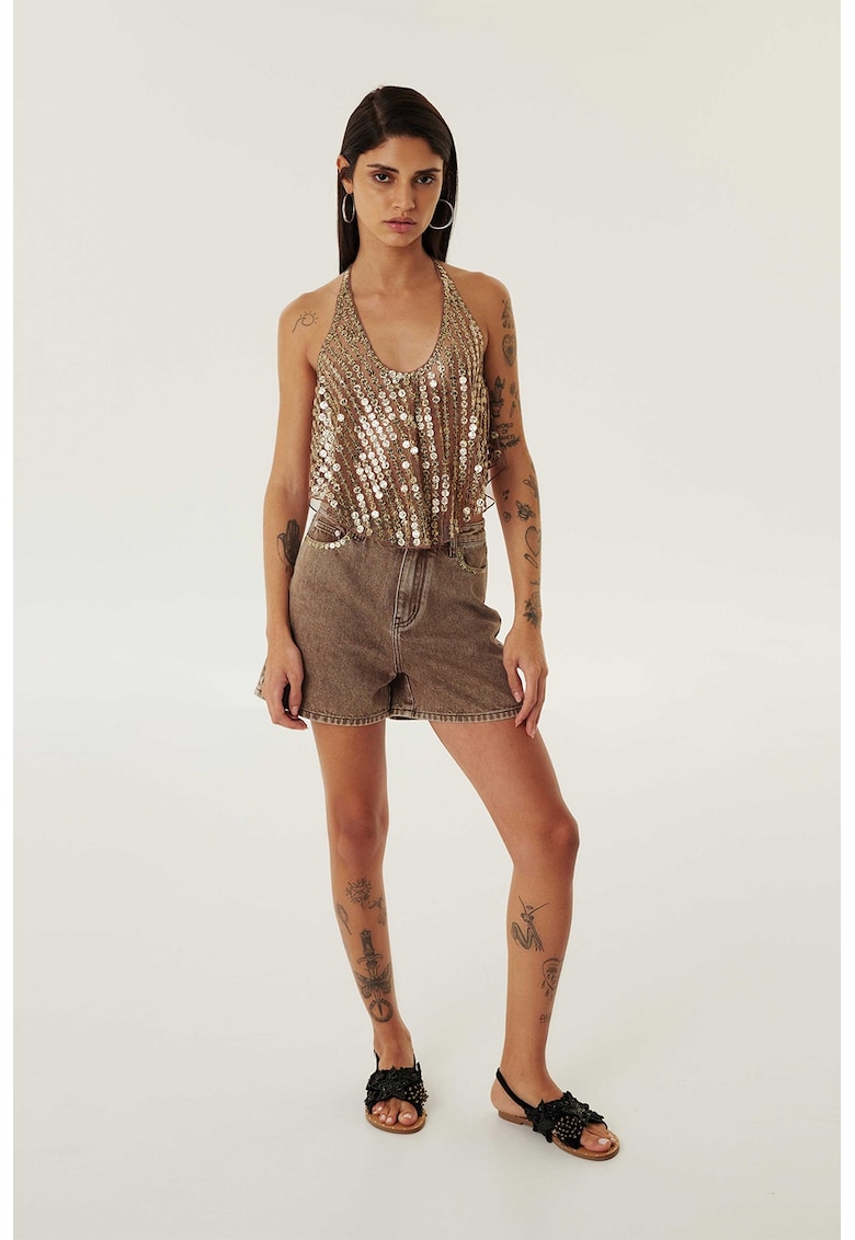 Blugi scurti cu croiala ampla