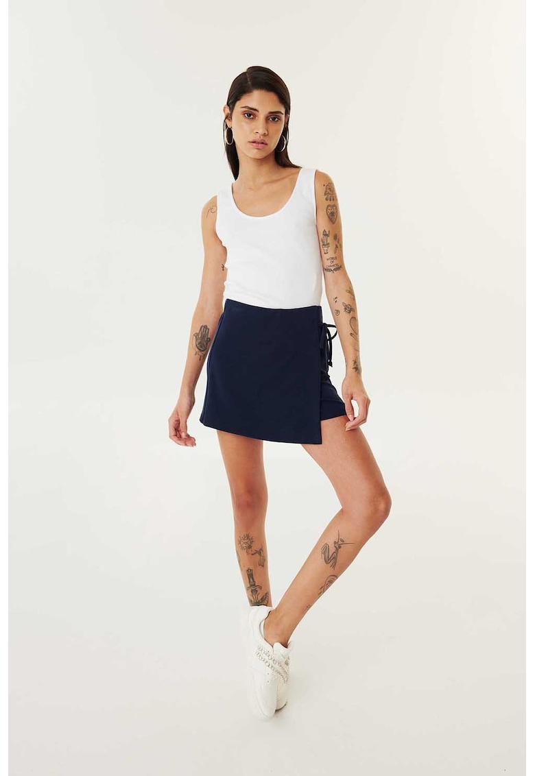 Fusta-pantalon uni cu talie inalta Fusta-pantalon uni cu talie inalta