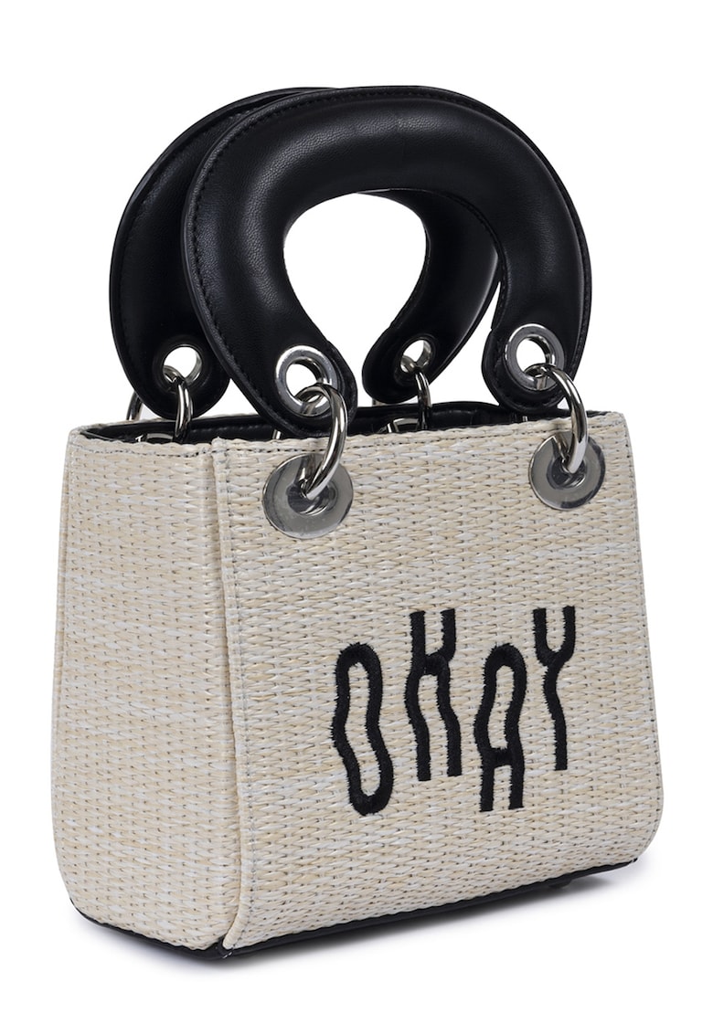 Geanta cu maner si model text