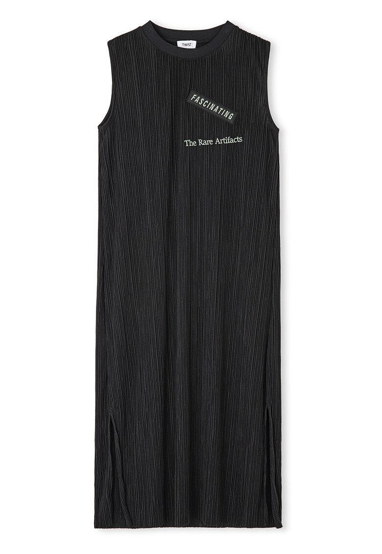 Rochie cu croiala dreapta si model text