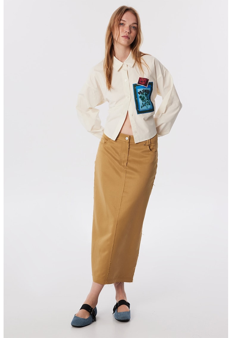 Fusta midi cu croiala dreapta