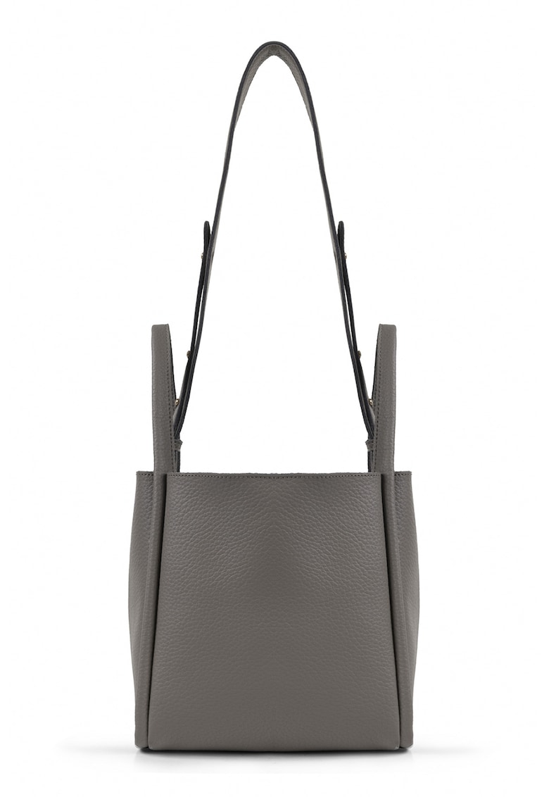 Geanta din piele ecologica cu bareta de umar si model uni
