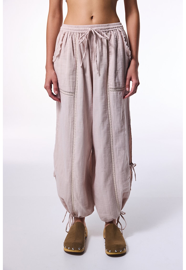 Pantaloni conici de plaja - Roz prafuit