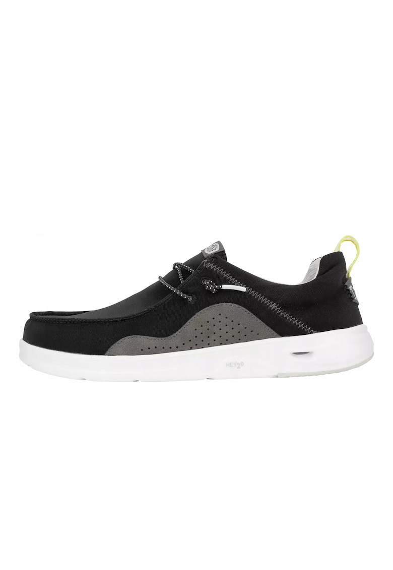 Mocasini din material textil cu model uni - Negru
