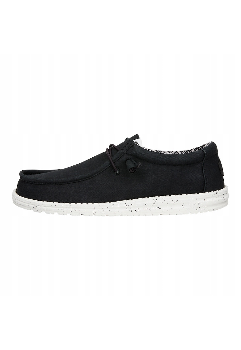 Mocasini Barbati Spuma EVA - Wally Stretch Canvas - Negru - Negru
