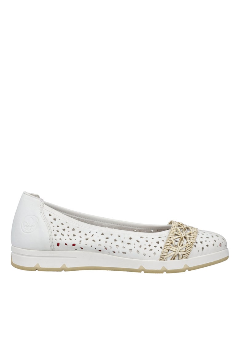 Balerini casual - femei - ANTISTRESS - L3062-80 alb - piele ecologica - Alb - Rieker - imagine 1