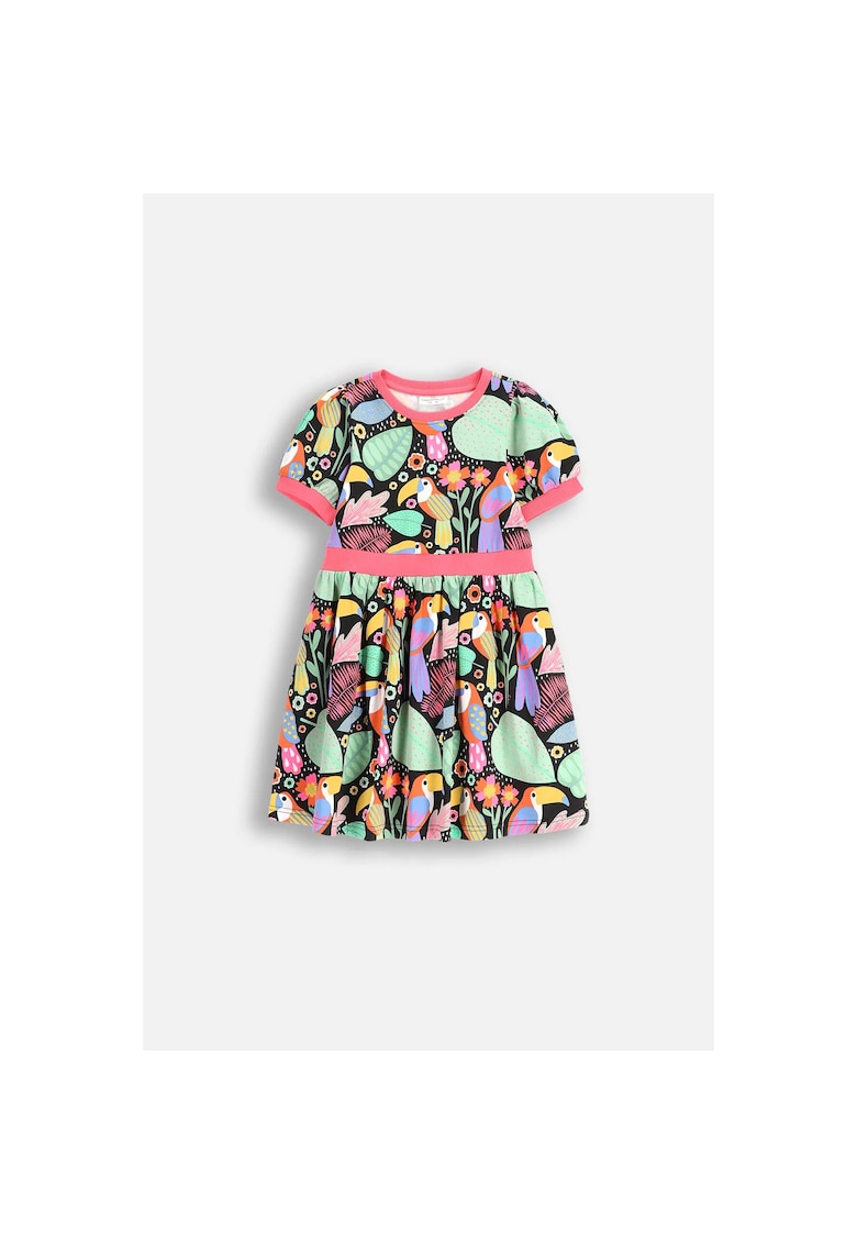 Rochie evazata cu motive tropicale