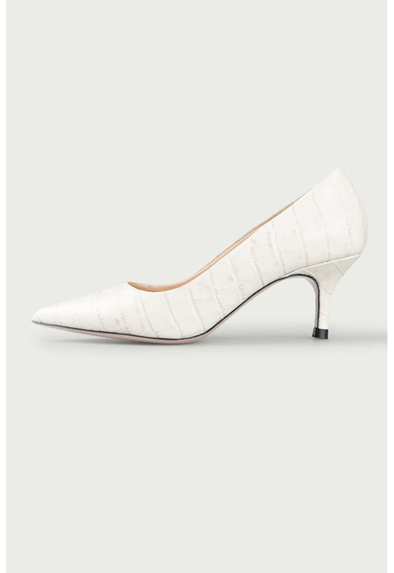 Pantofi de piele cu varf ascutit Julie - Alb murdar/Crem