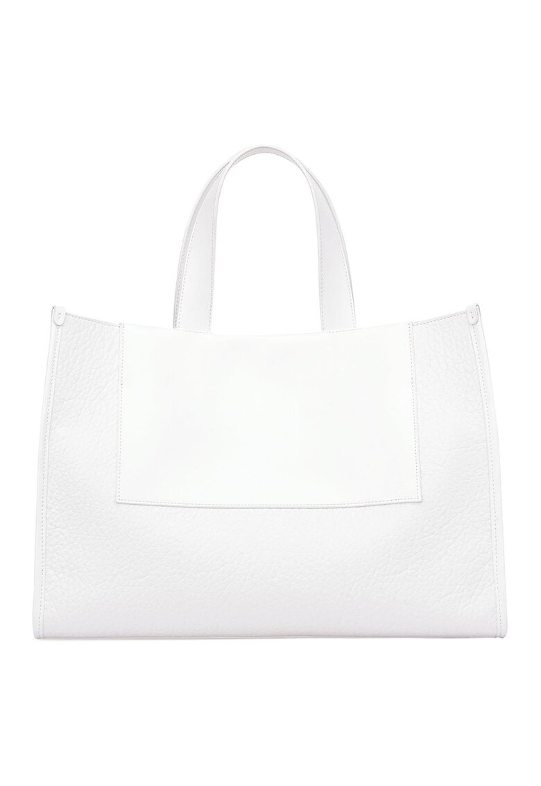 Geanta shopper de piele ecologica - Alb