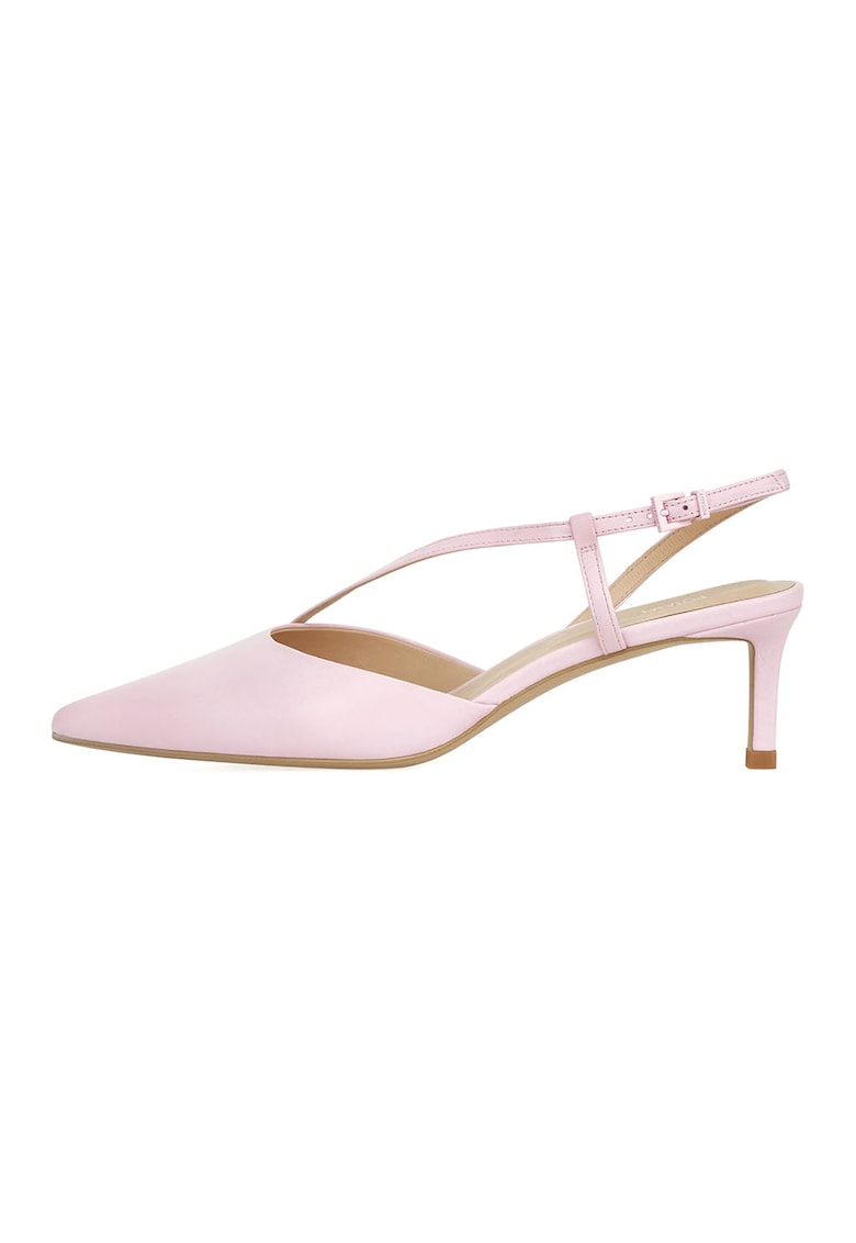 Pantofi slingback de piele - Roz pal