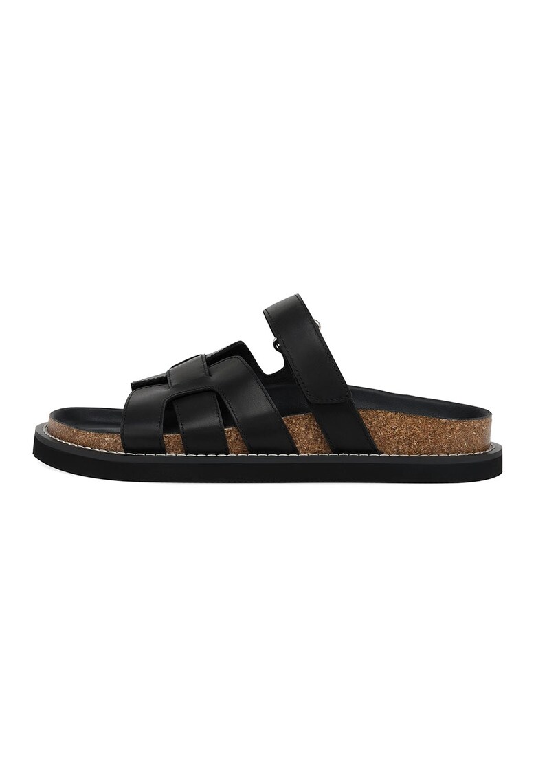 Papuci de piele - Negru