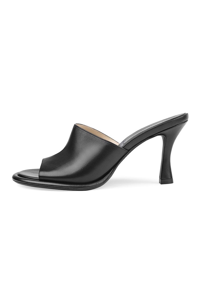 Papuci din piele cu toc