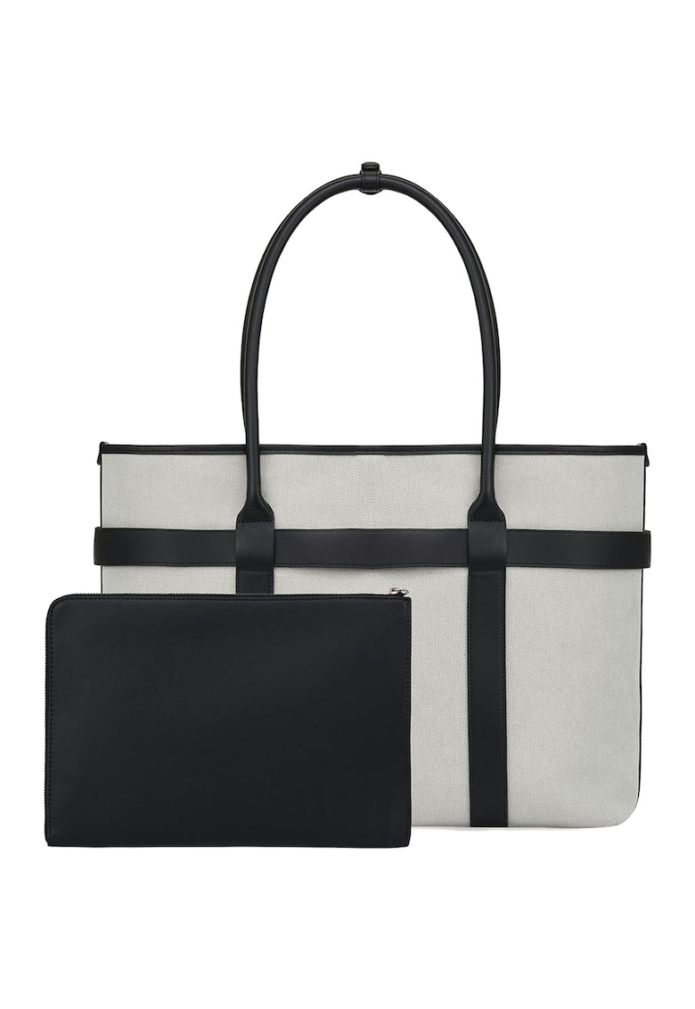 Geanta tote cu garnituri din piele