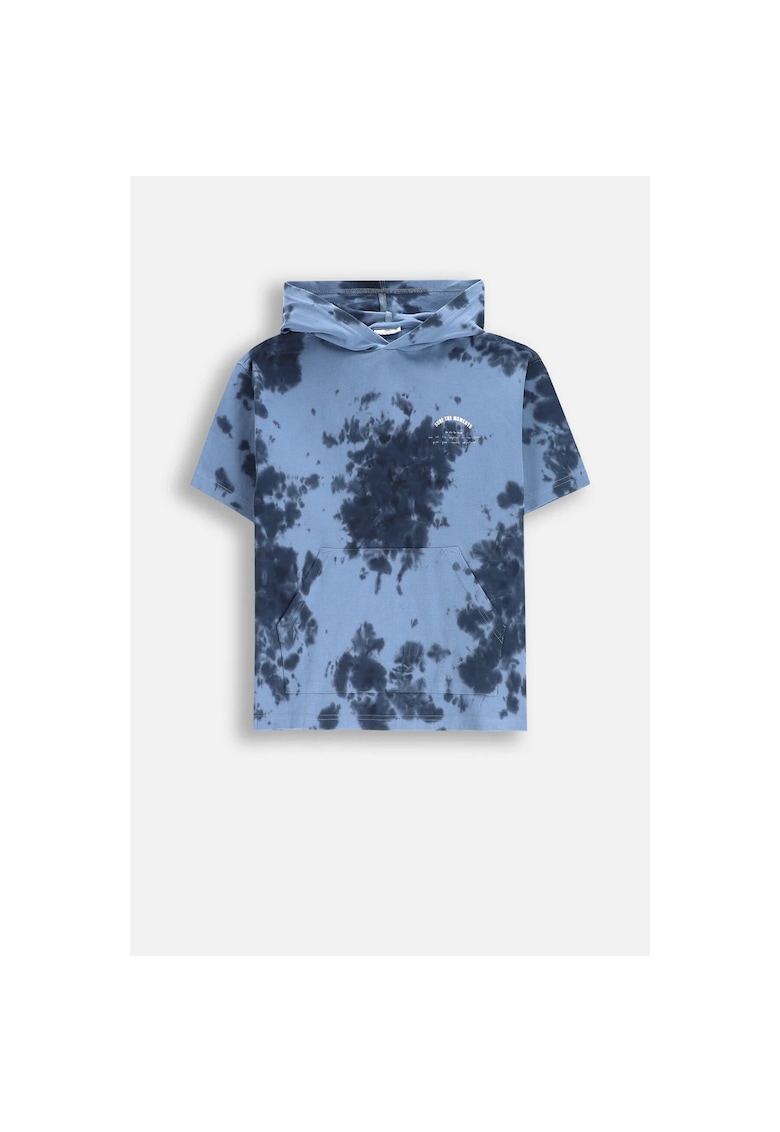 Tricou cu gluga - bumbac - pentru baieti - albastru Tricou cu gluga - bumbac - pentru baieti - albastru