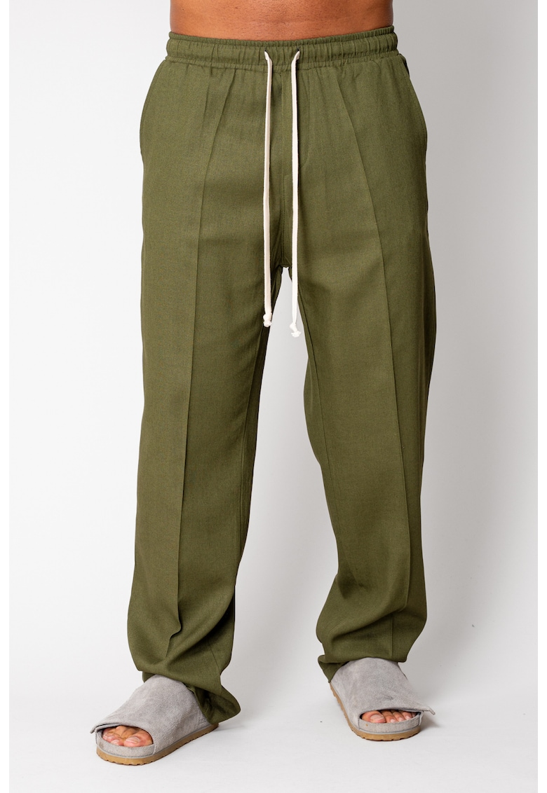 Pantaloni lung din IN cu snur Kaki 16855