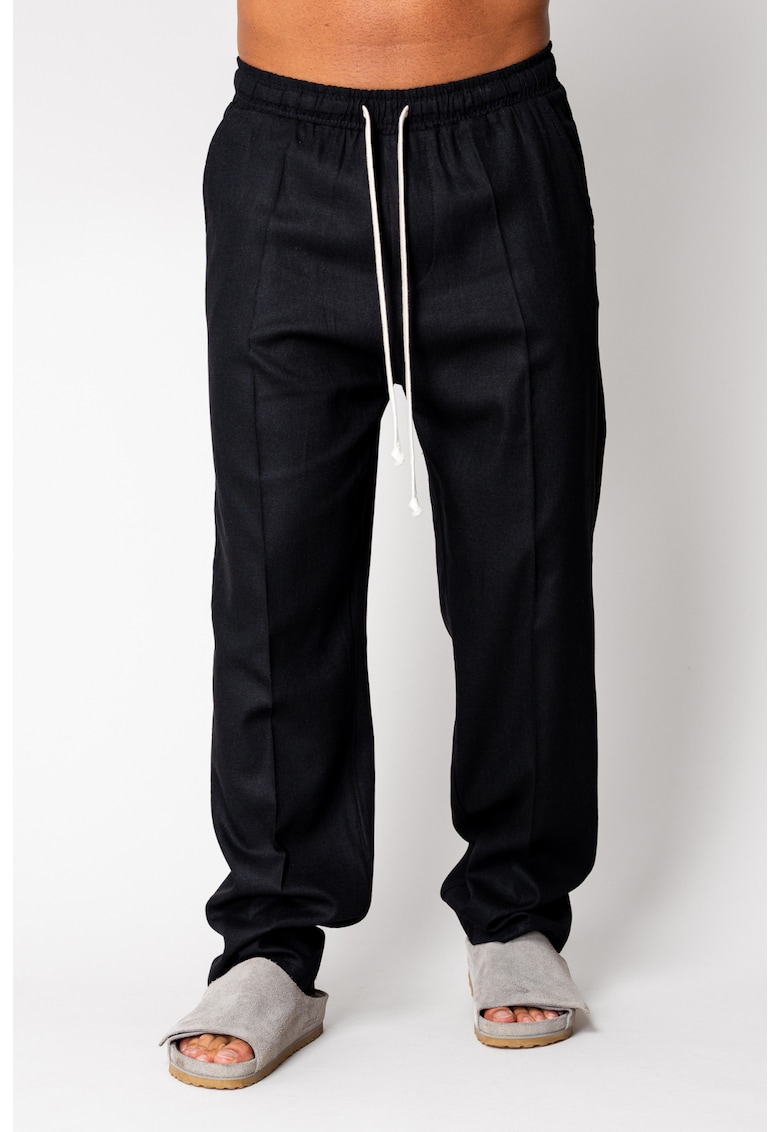 Pantaloni lung din IN cu snur Black 16859