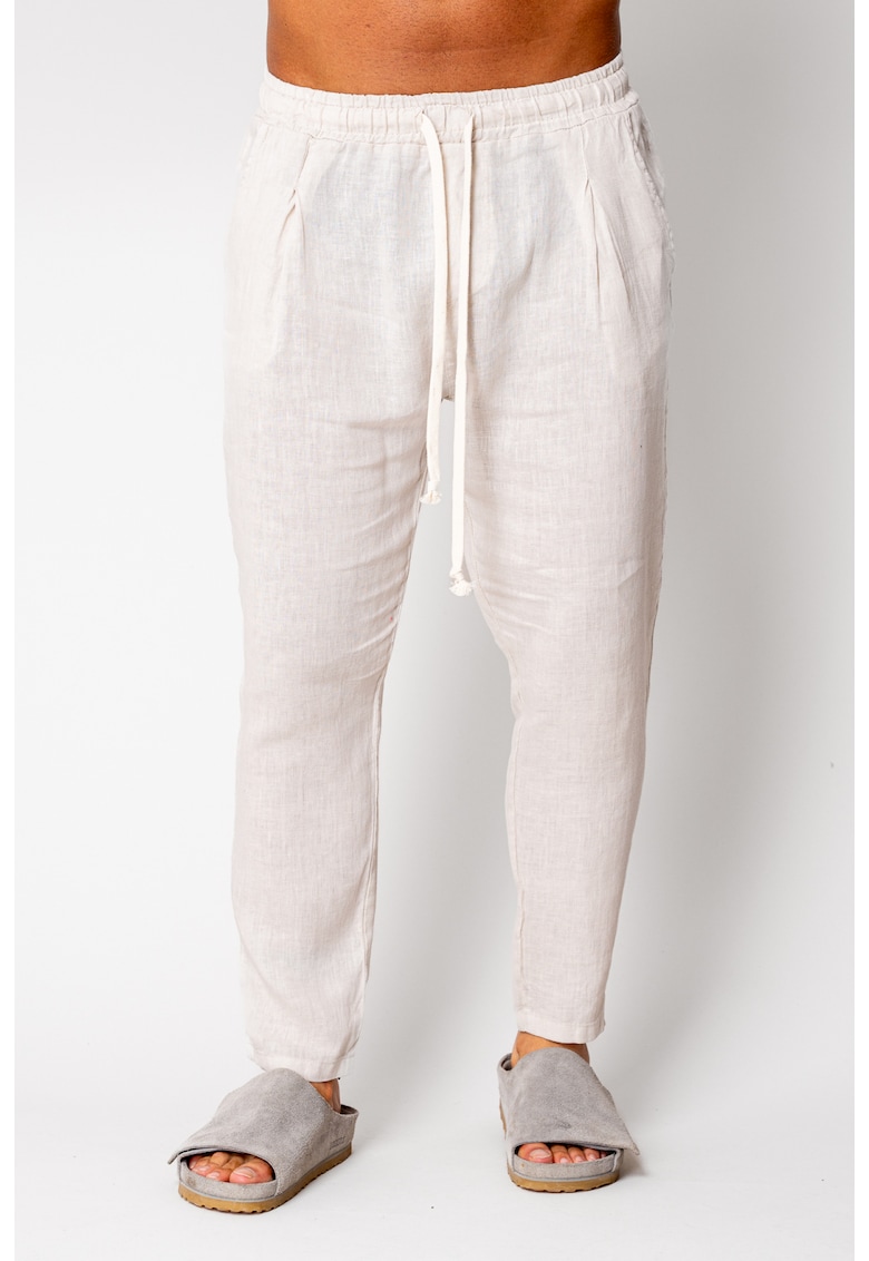 Pantaloni lung din IN cu snur Cream 17015