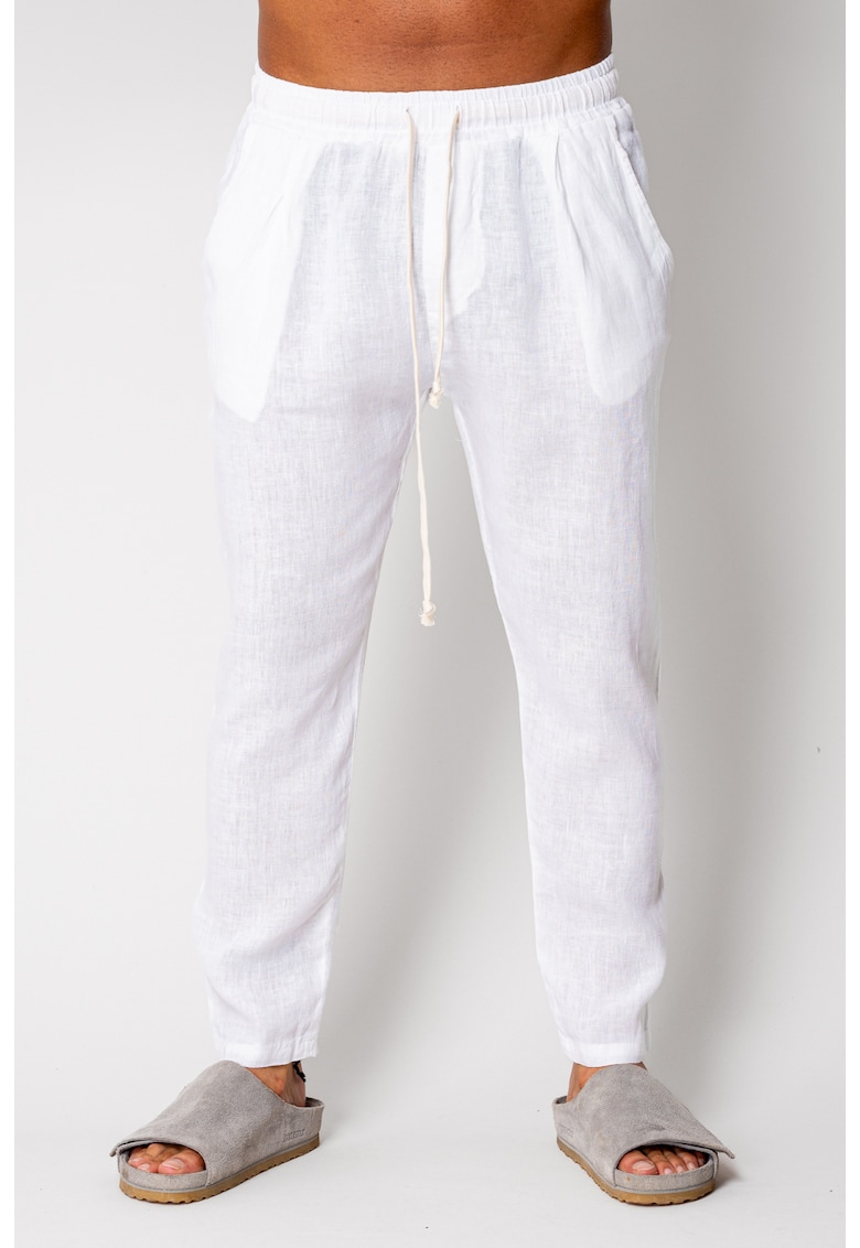 Pantaloni lung din IN cu snur White I 17014