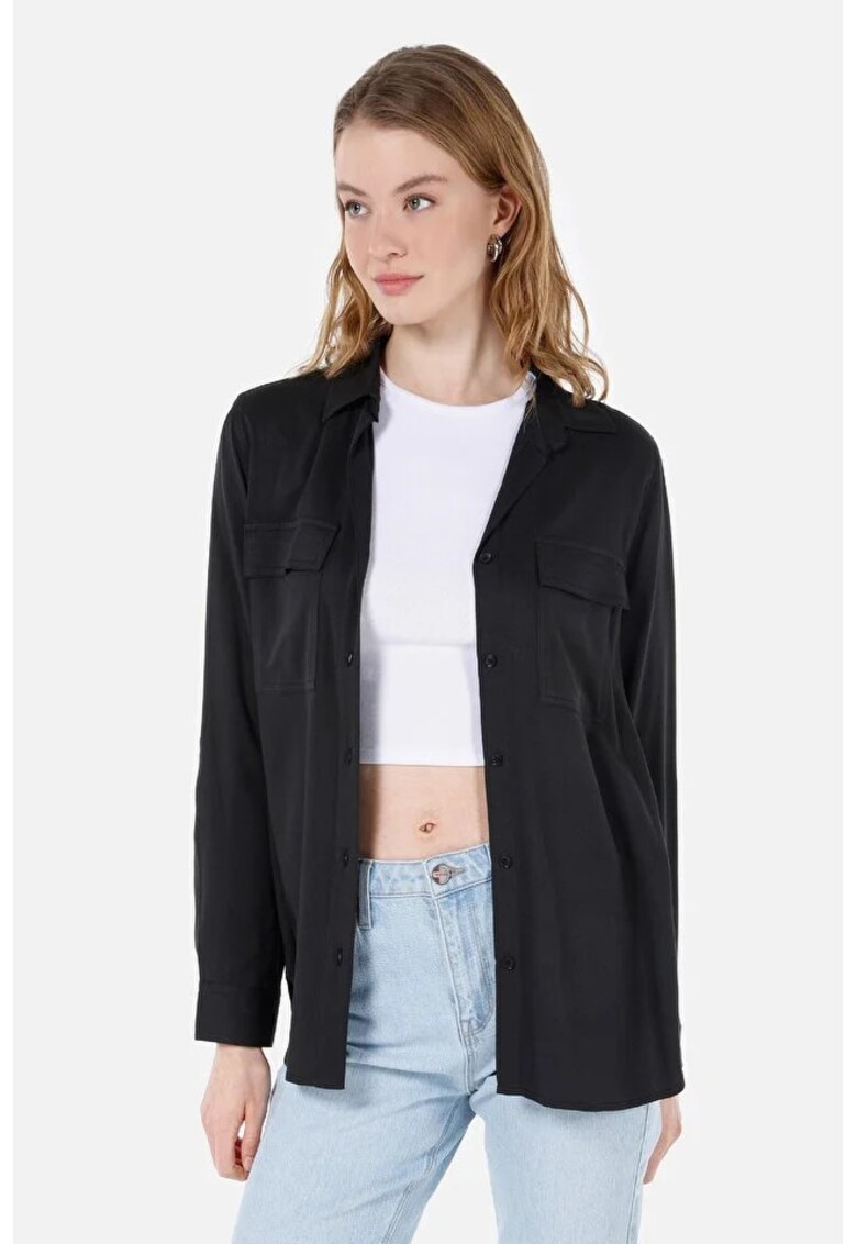 Camasa Cu Maneca Lunga De Dama Antracit Regular Fit Cl1053348 - Multicolor