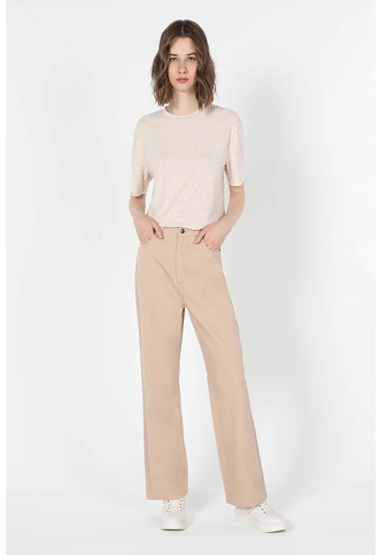 Colins Pantaloni De Dama Ecru Regular Fit CL1060734 - Ecru