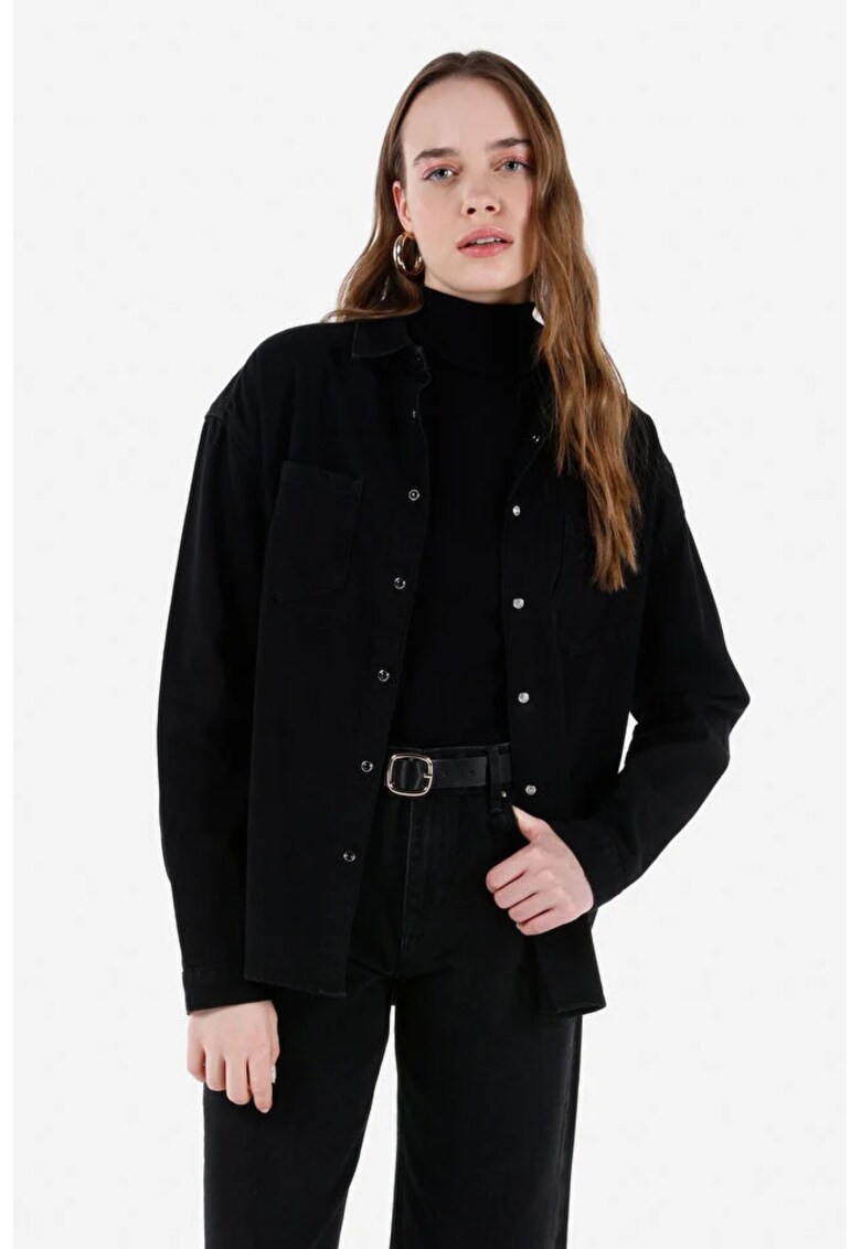 Camasa Cu Maneca Lunga De Dama Negru Regular Fit CL1067256