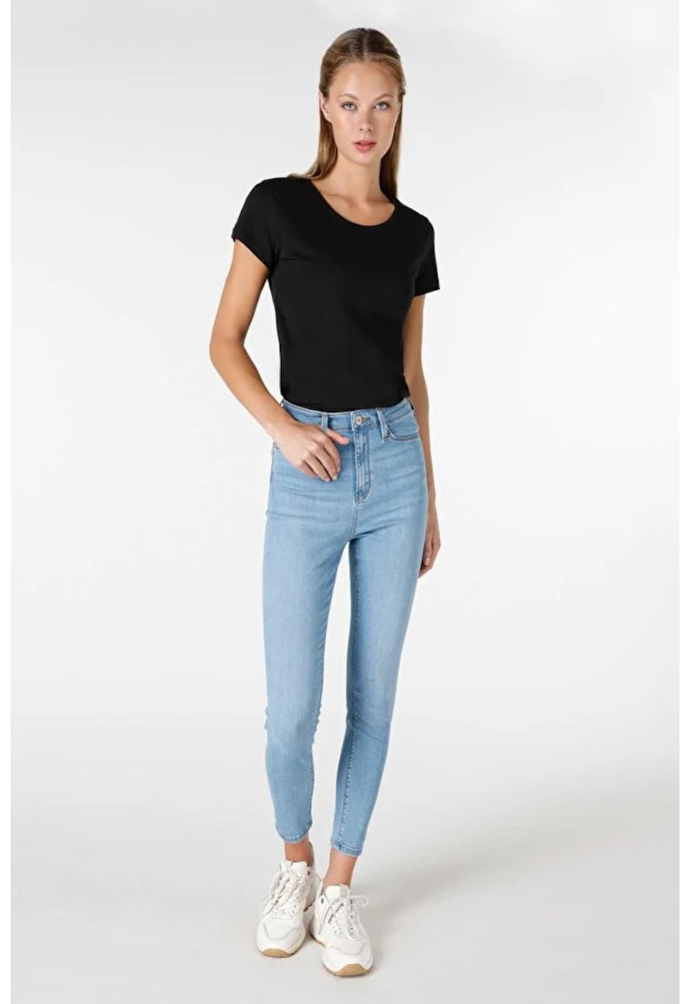 Blugi skinny cu talie inalta