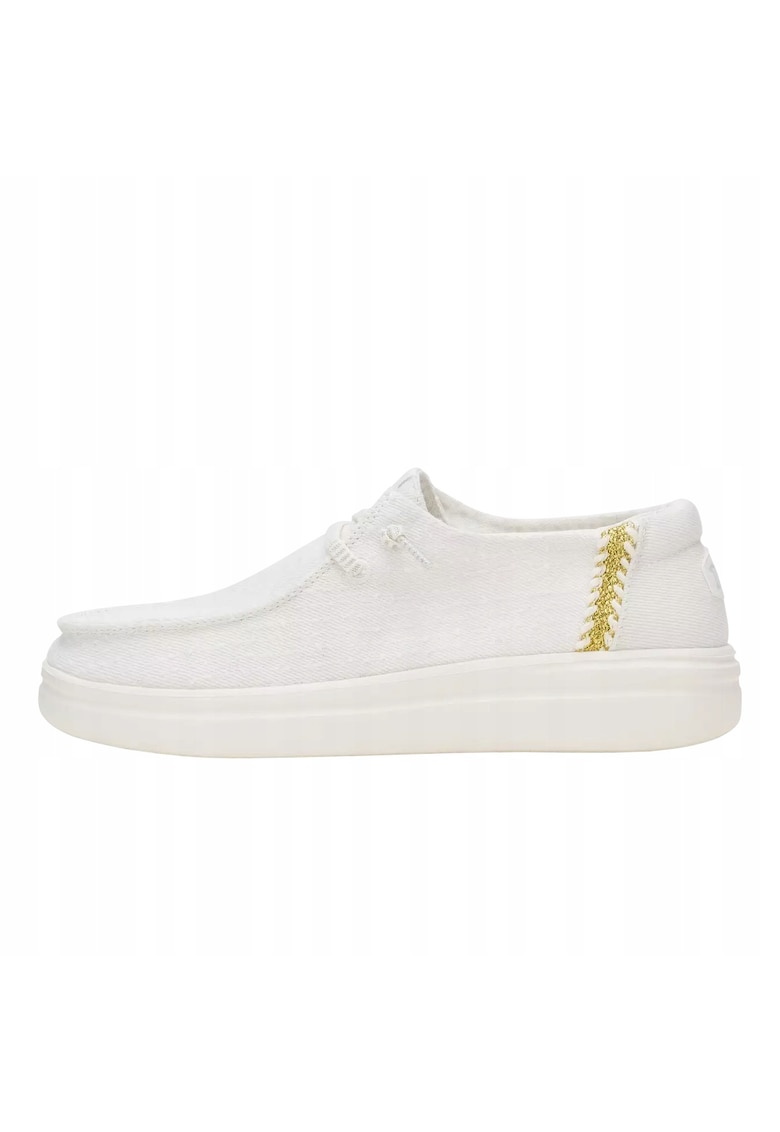 Mocasini Femei Spuma EVA - Wendy Rise Perf Canvas - Alb