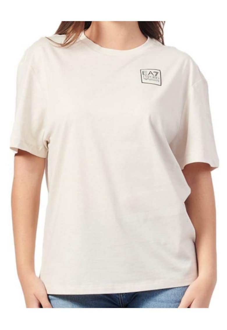 Tricou dama - Emporio Armani - 6DTT28 TJLOZ - croiala regulata - crem - 100% bumbac