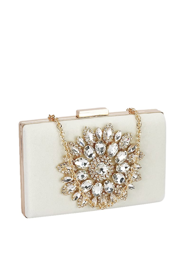 Geanta clutch din catifea bej B18110 05 17649