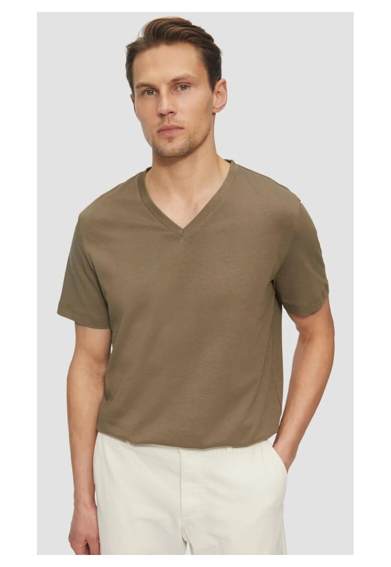 Tricou barbati cu anchior - Regular fit - din bumbac - Maro