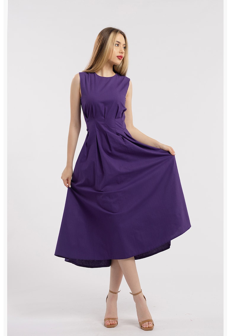 Rochie uni cu buzunare laterale - Violet