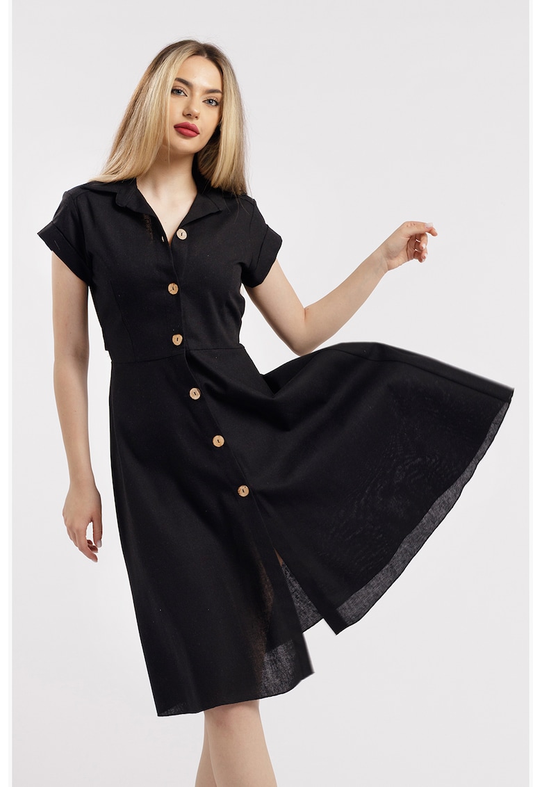 Rochie-camasa evazata din in