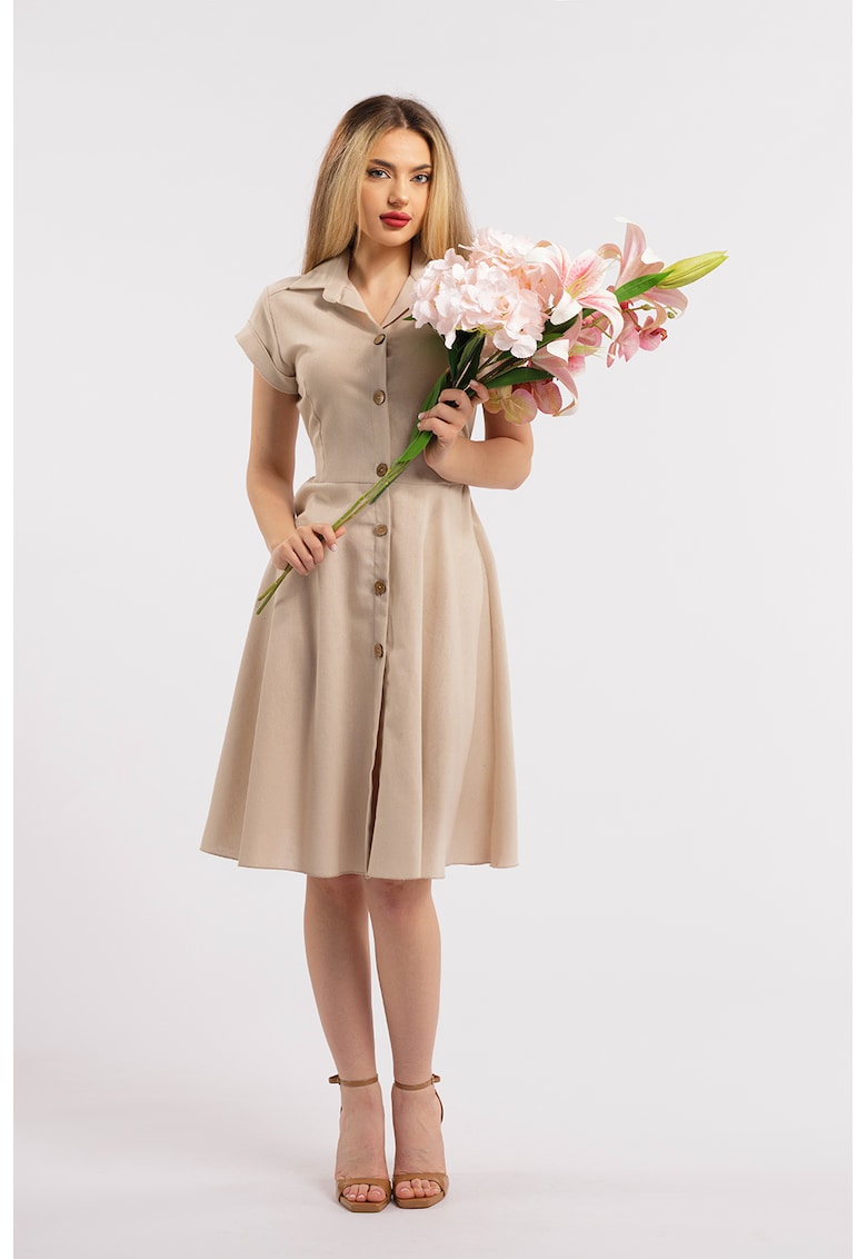 Rochie-camasa evazata din in