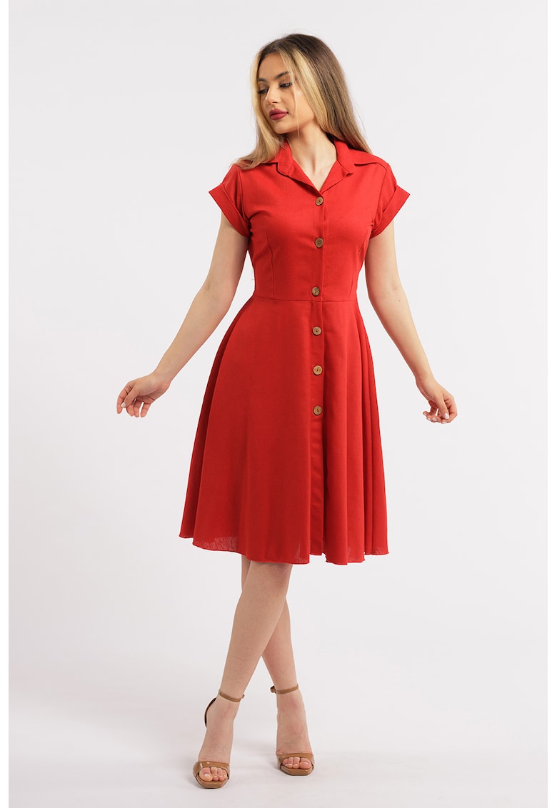 Rochie-camasa evazata din in