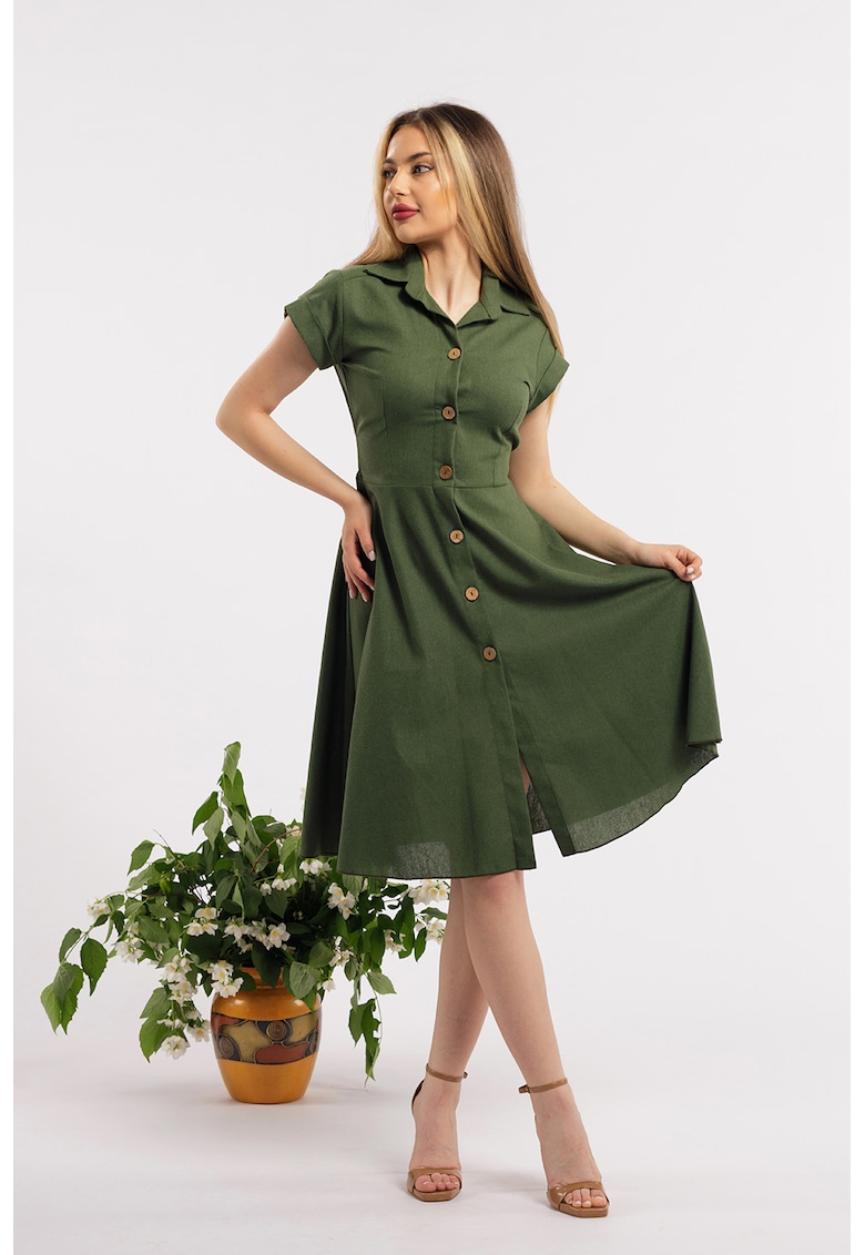 Rochie-camasa evazata din in Rochie-camasa evazata din in