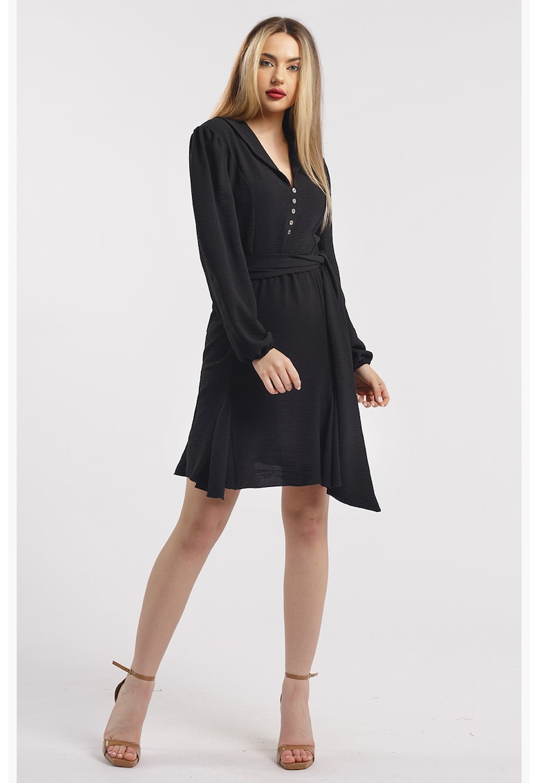 Rochie cu terminatie asimetrica si decolteu in V