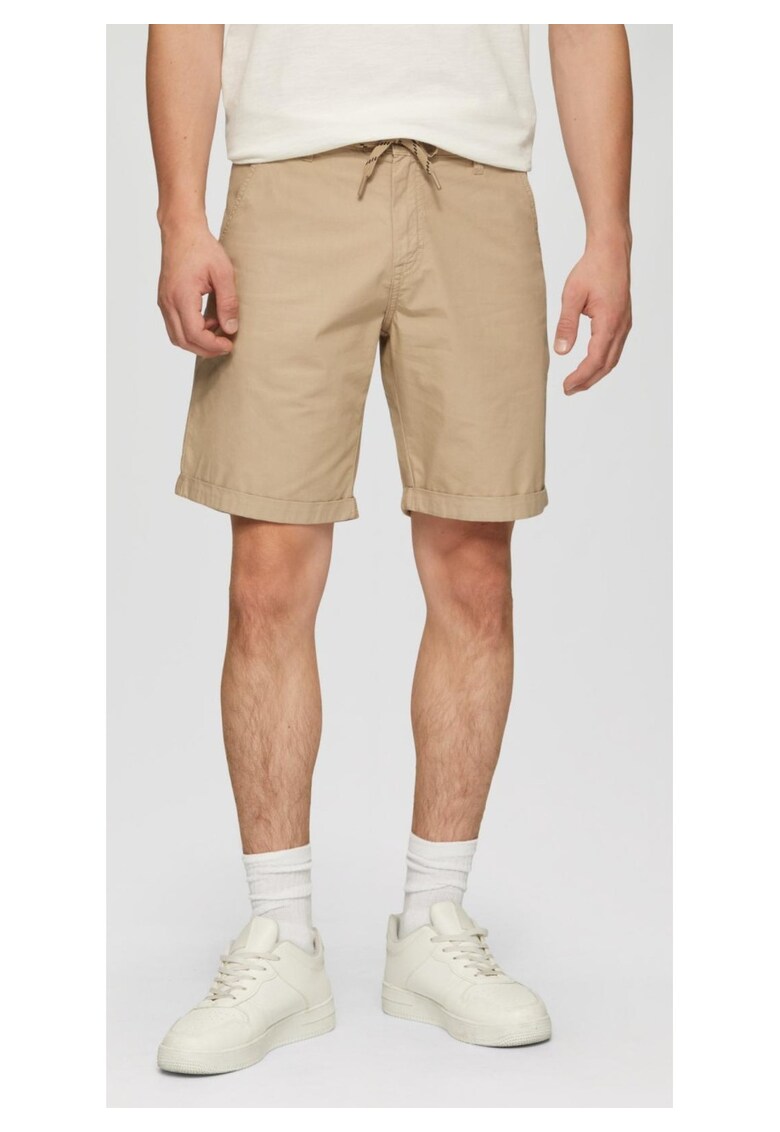 Q/S by s.Oliver Pantaloni scurti barbati chino - Jhon cu croiala Regular fit si talie medie - Crem -