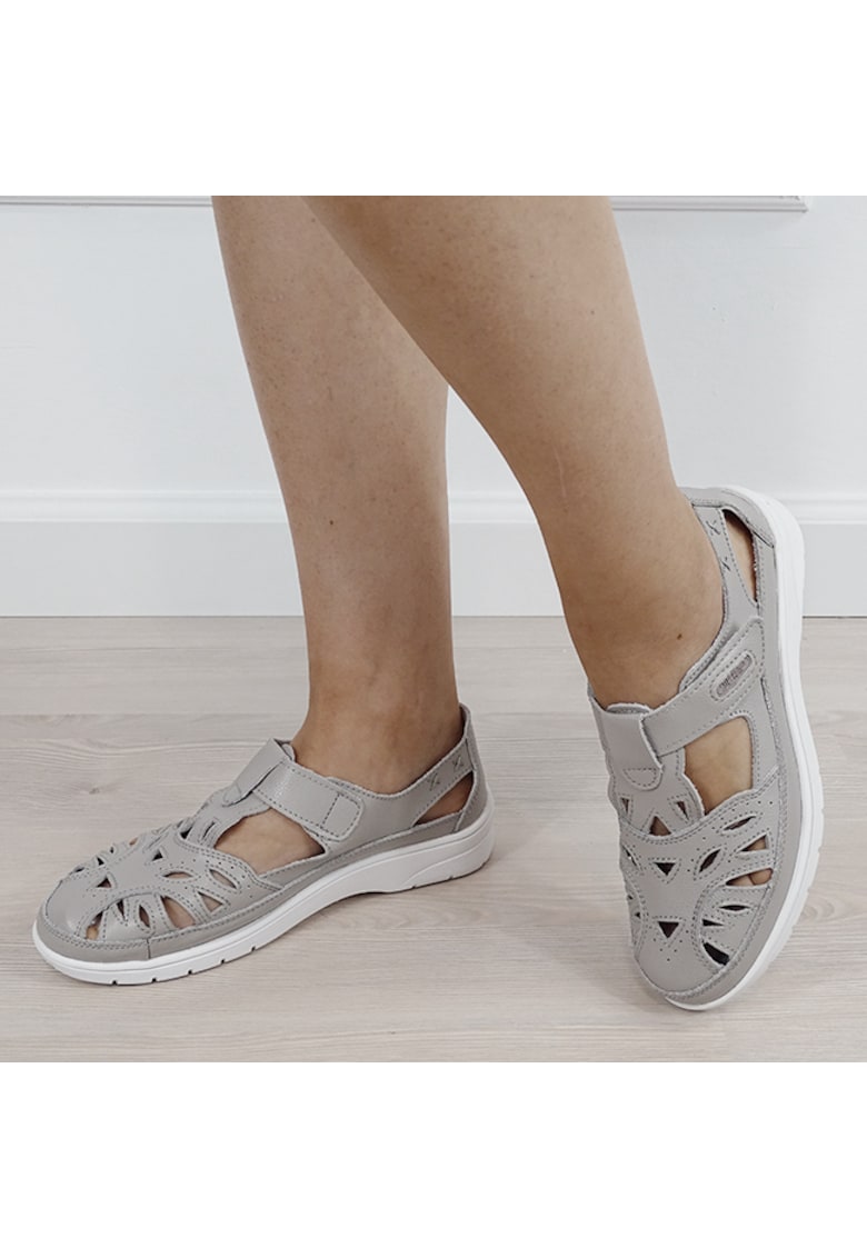 Balerini gri din piele naturala 6839 M12 17580 - Gri