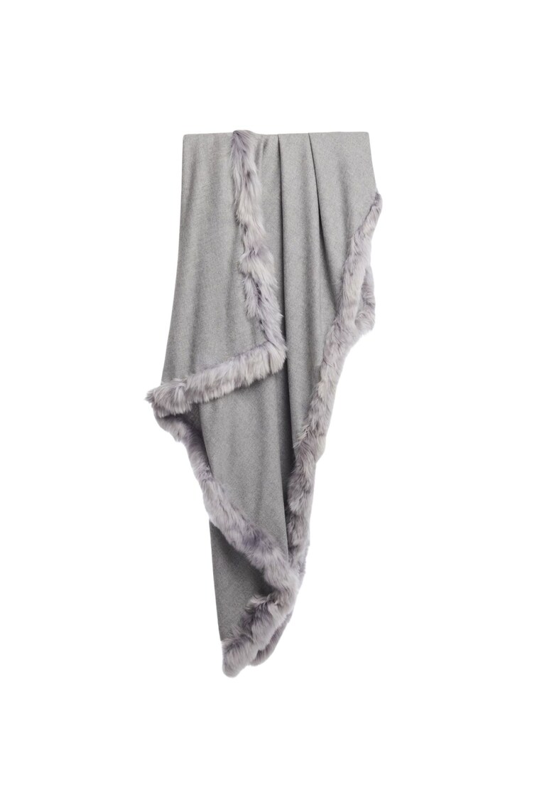 Eșarfă dama -  100% lână de alpaca - gri - 180cm