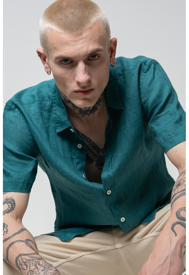 Camasa de in cu maneci scurte Camasa de in cu maneci scurte