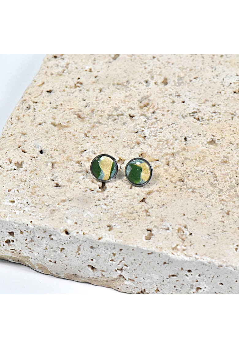 Cercei Koralia - Verde/Crem/Argintiu