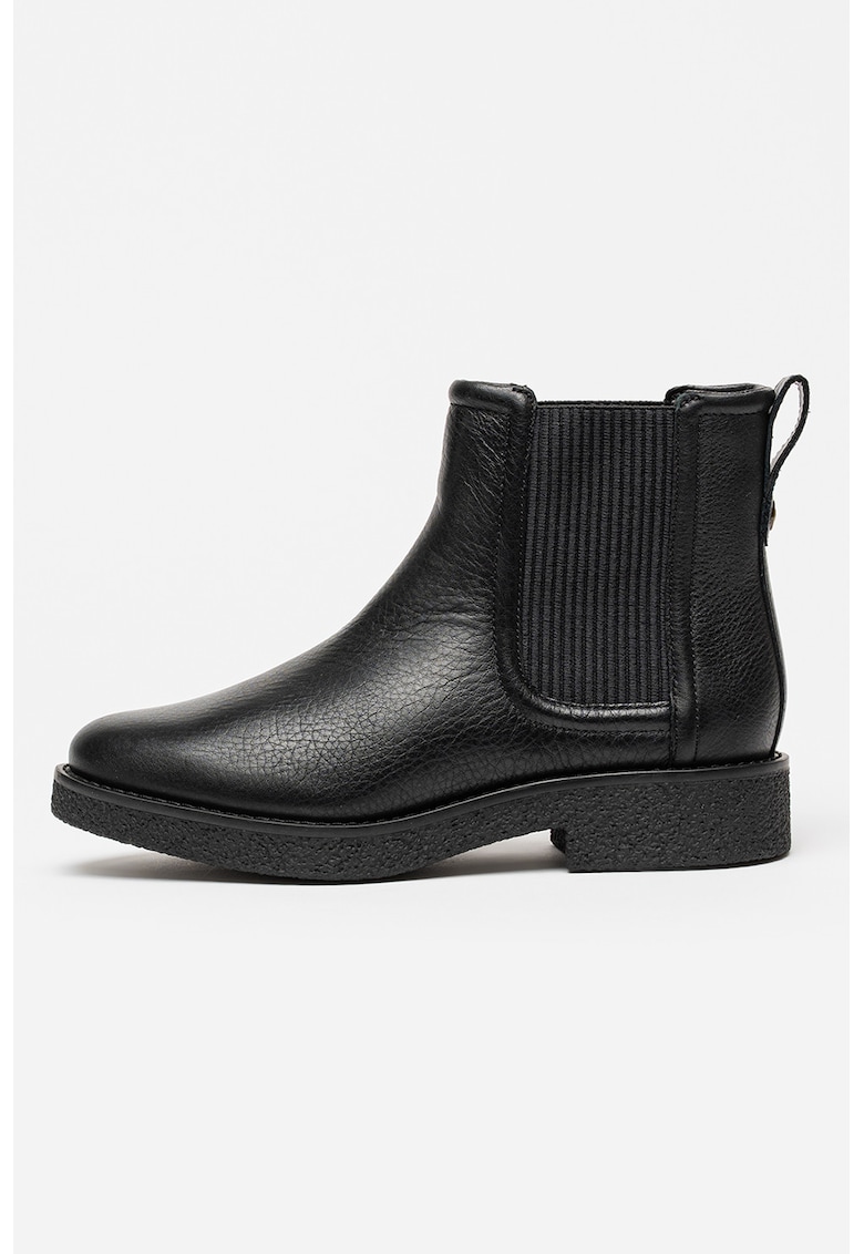 Ghete Chelsea de piele Nella - Negru