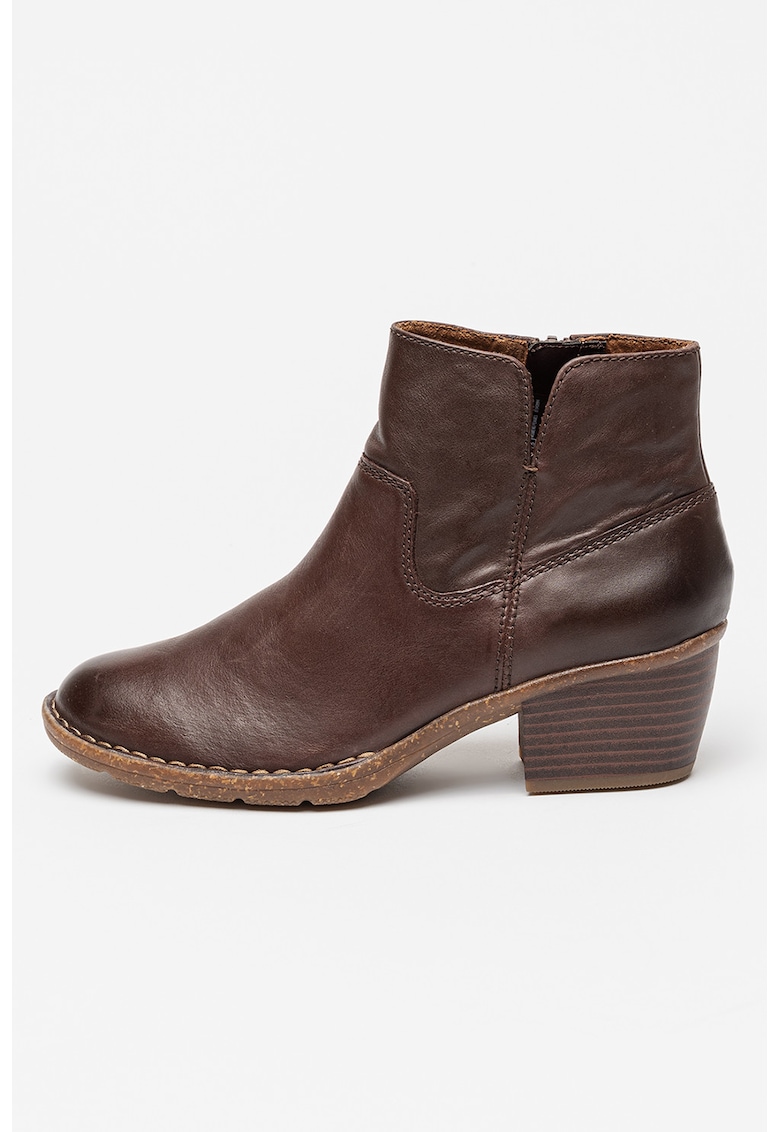 Botine de piele Kastela - Maro inchis