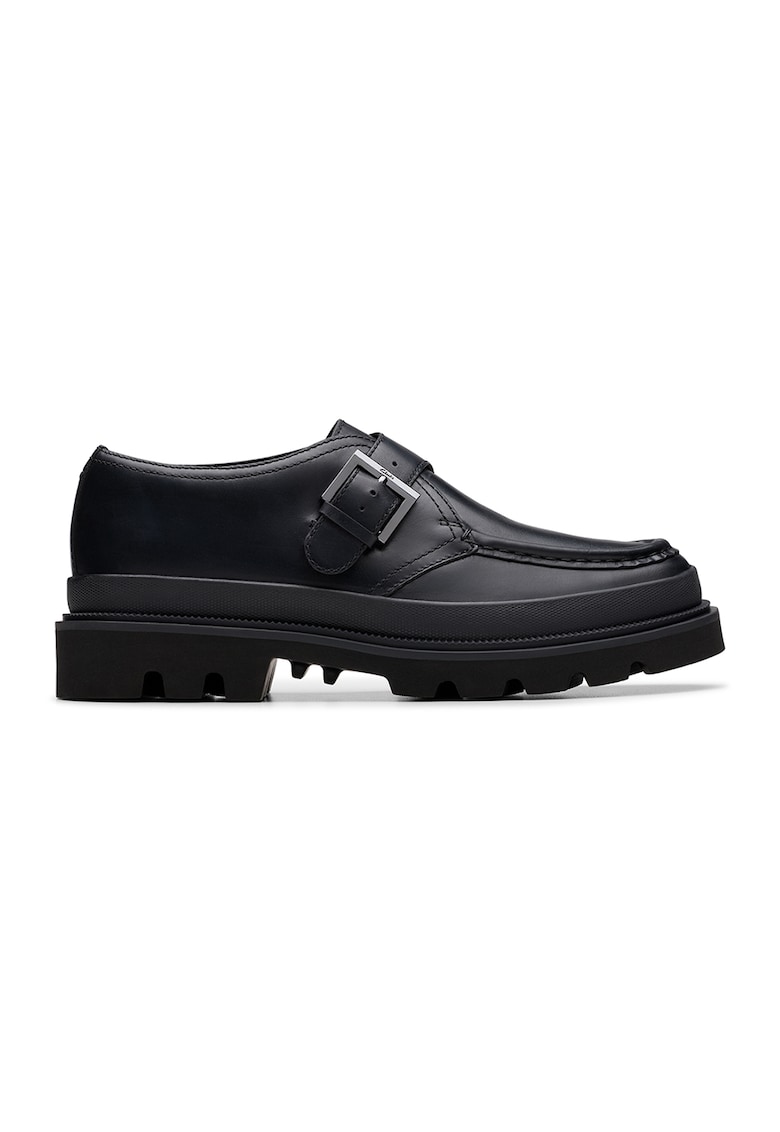 Pantofi loafer din piele cu curele - Negru