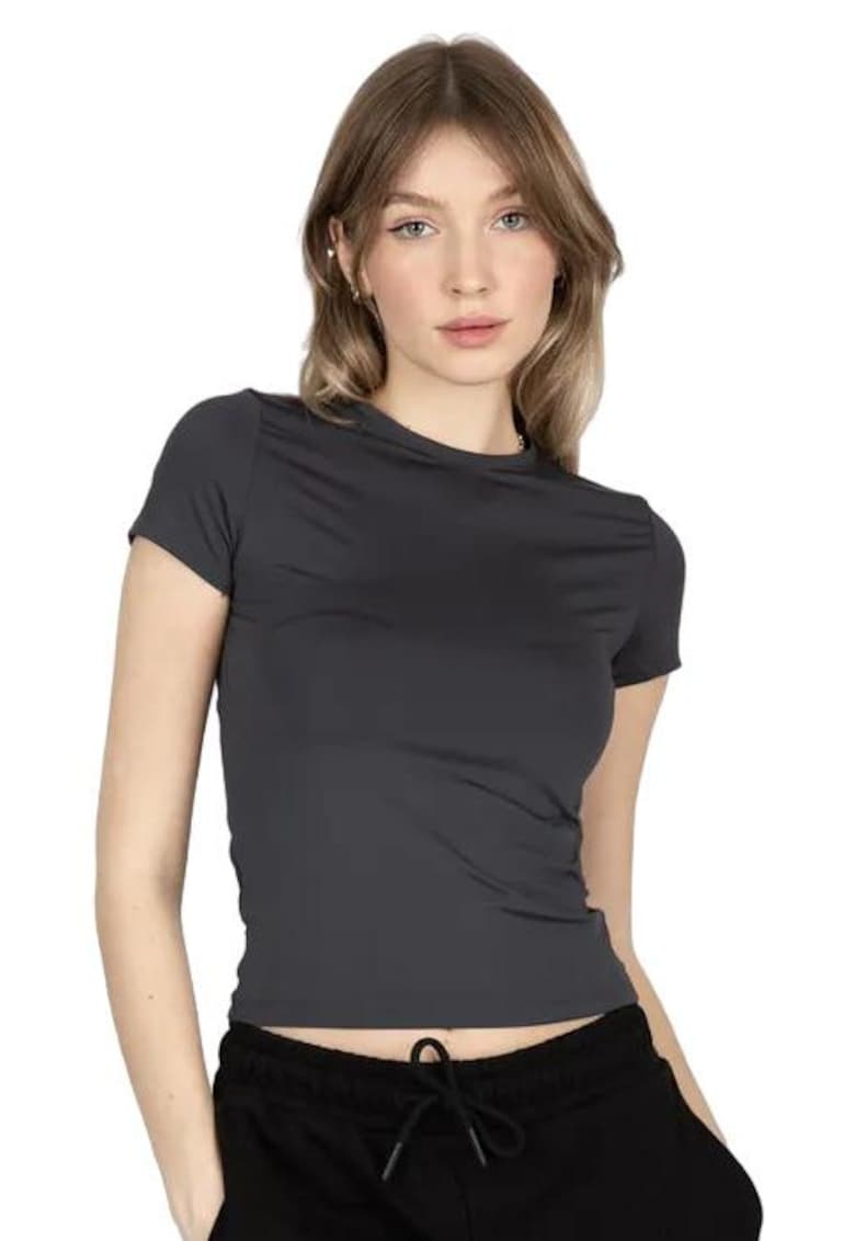 Tricou dama - jerseu - decolteu rotund - gri