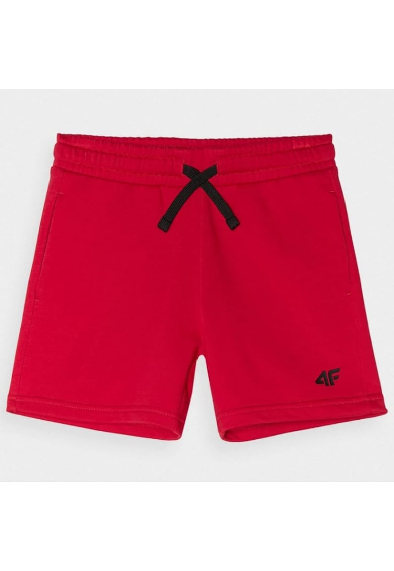 Pantaloni scurti copii - croiala lejera - rosu - bumbac -
