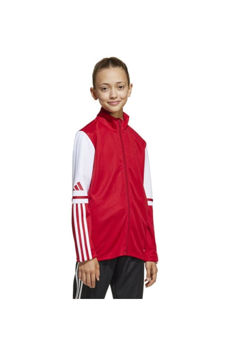 Hanorac sport copii Squadra 25 Jr - poliester - alb/rosu