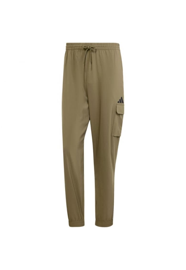 Pantaloni sport barbati - Essentials Jd1824 - cu logo mic - bumbac - kaki