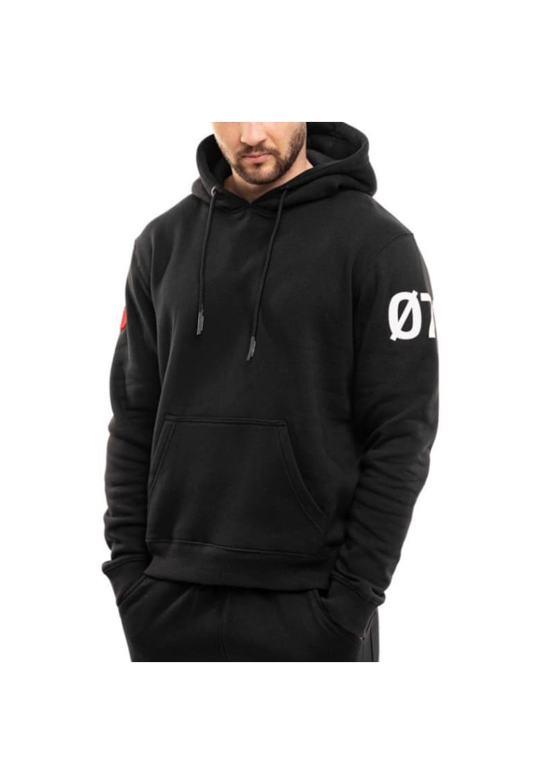 Hanorac negru - cu gluga - fara fermoar - Oz93883