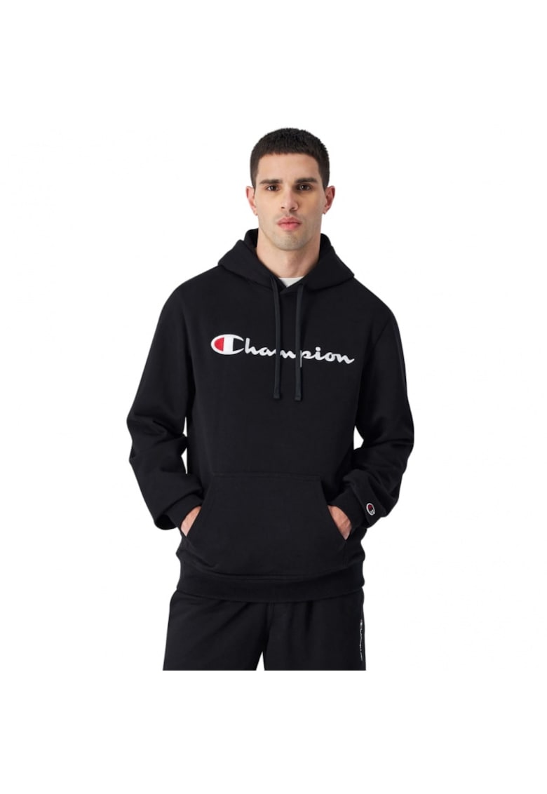 Hanorac sport barbati - cu gluga - negru - fara fermoar